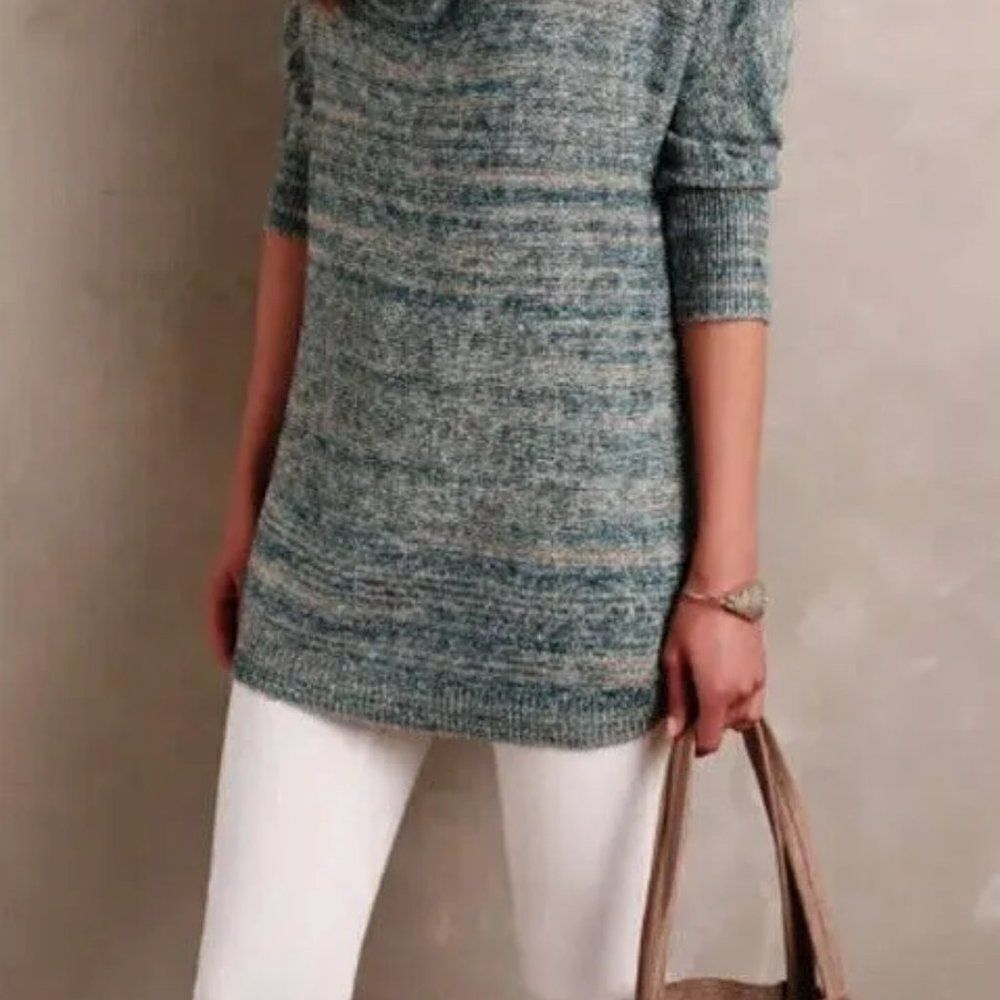 COPY - Anthropologie Field Flower Blue Cowl Neck Tunic Medium - Picture 5 of 10